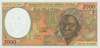 p403Le from Central African States: 2000 Francs from 1998