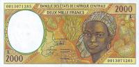 Gallery image for Central African States p403Lg: 2000 Francs