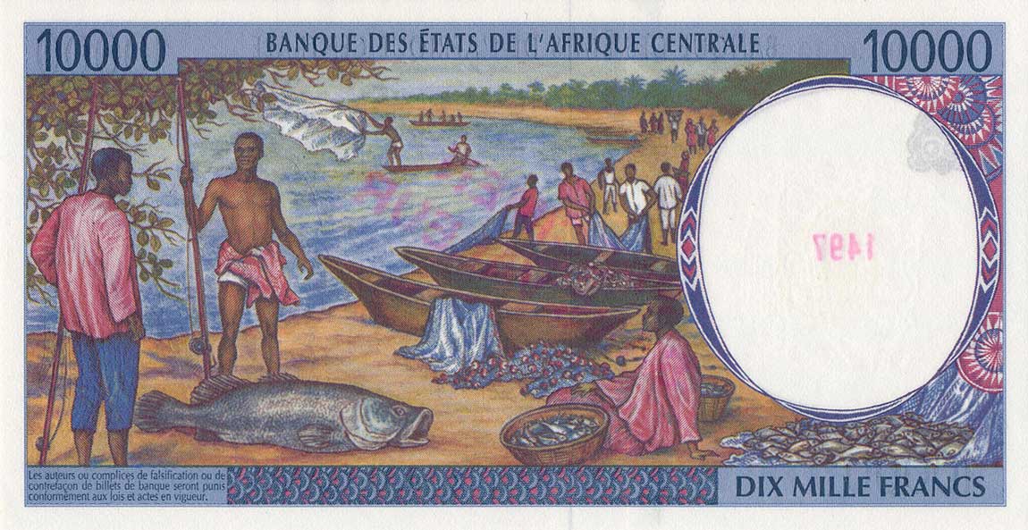 Back of Central African States p405Ls: 10000 Francs from 1994