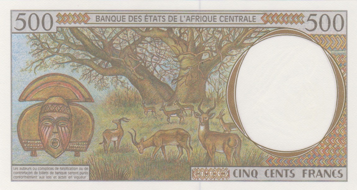 Back of Central African States p501Ng: 500 Francs from 2000