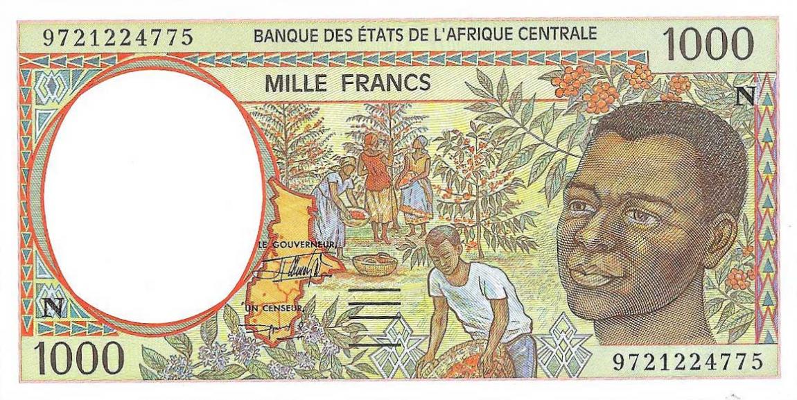 Front of Central African States p502Nb: 1000 Francs from 1994