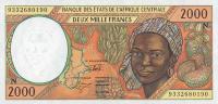 p503Na from Central African States: 2000 Francs from 1993