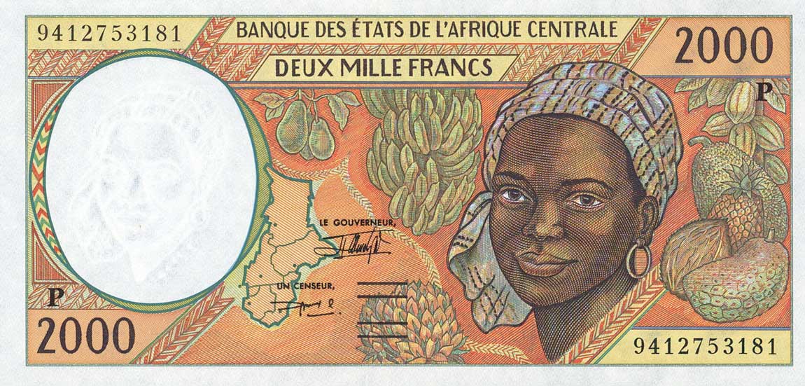 Front of Central African States p603Pb: 2000 Francs from 1994
