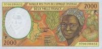 p603Pd from Central African States: 2000 Francs from 1997