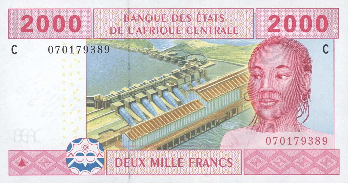 Front of Central African States p608Ca: 2000 Francs from 2002