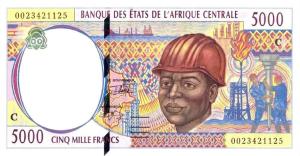 p104Cg from Central African States: 5000 Francs from 2002