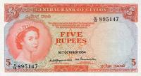 p54 from Ceylon: 5 Rupees from 1954