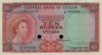 p55ct from Ceylon: 10 Rupees from 1953