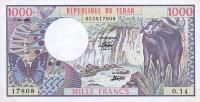 p7a from Chad: 1000 Francs from 1980