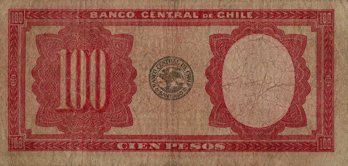 Back of Chile p105b: 100 Pesos from 1948