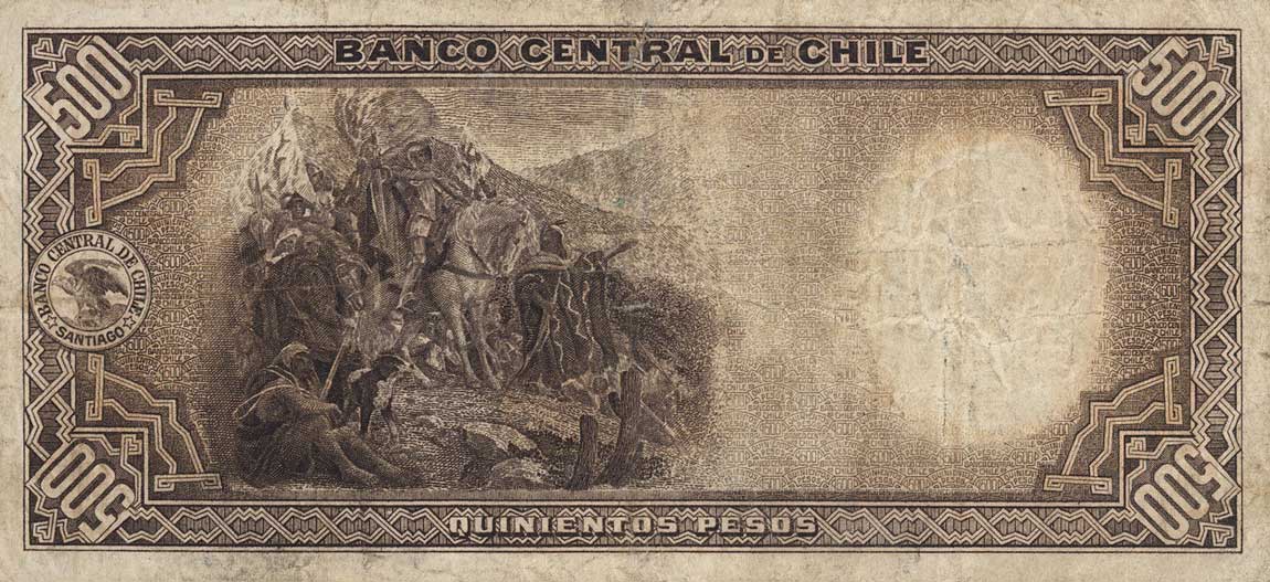 Back of Chile p106: 500 Pesos from 1945