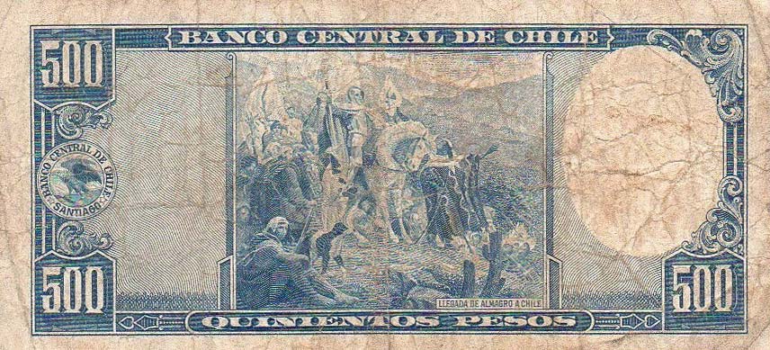 Back of Chile p115: 500 Pesos from 1947