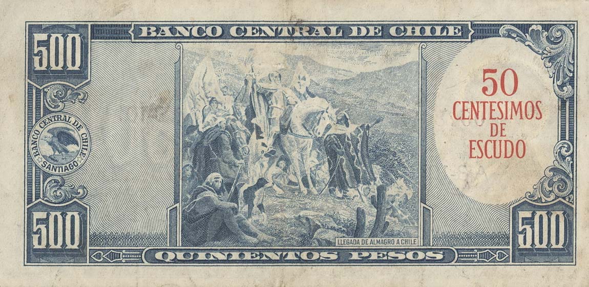 Back of Chile p128: 50 Centesimos from 1960