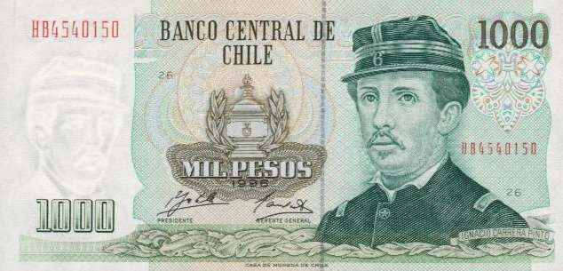 Front of Chile p154f: 1000 Pesos from 1995