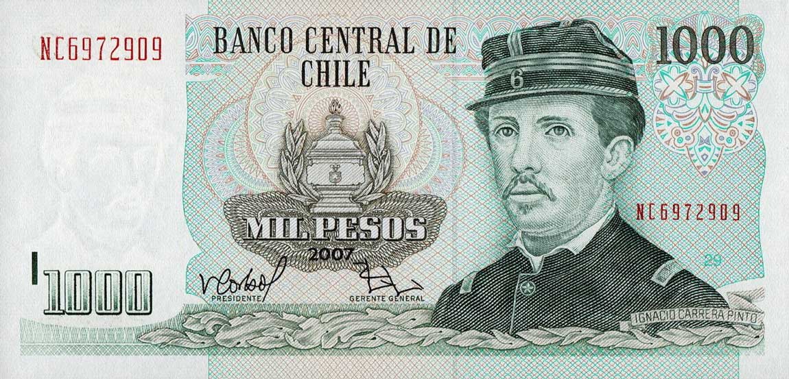 Front of Chile p154g: 1000 Pesos from 2006
