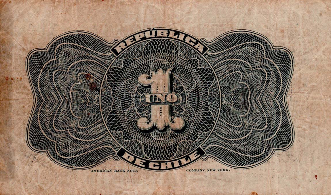 Back of Chile p15a: 1 Peso from 1898