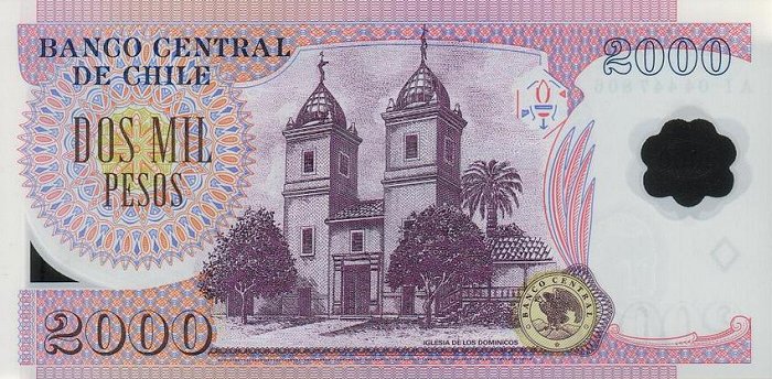 Back of Chile p160a: 2000 Pesos from 2004