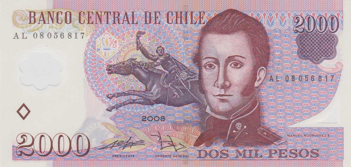 Front of Chile p160c: 2000 Pesos from 2008
