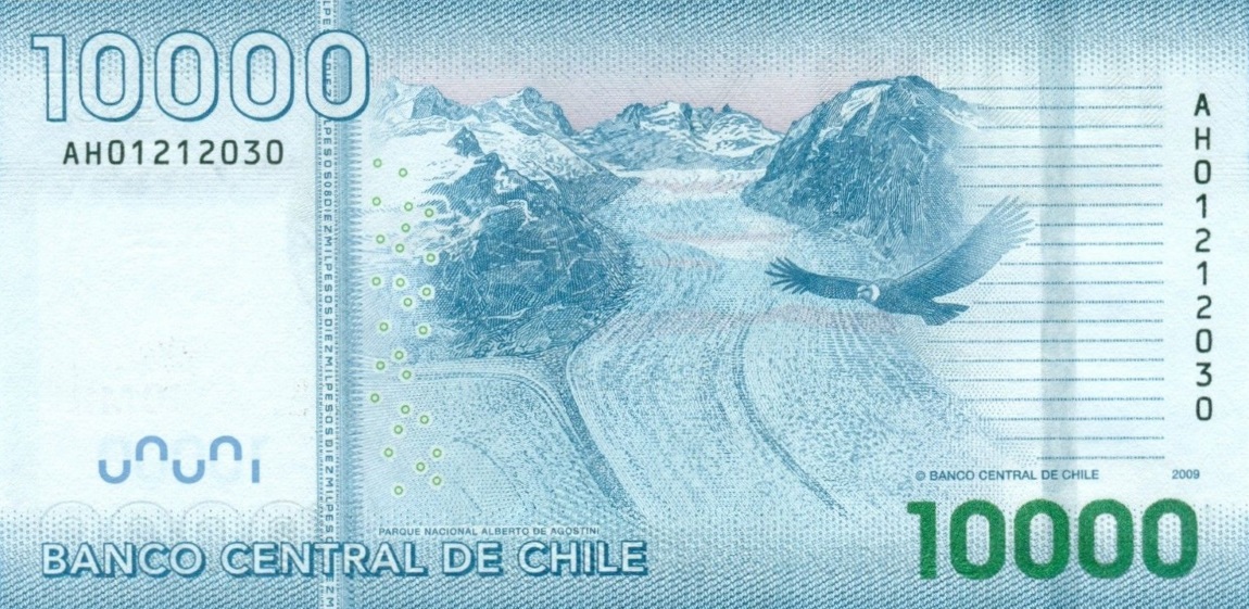 Back of Chile p164a: 10000 Pesos from 2009