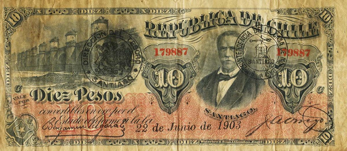 Front of Chile p20: 10 Pesos from 1899