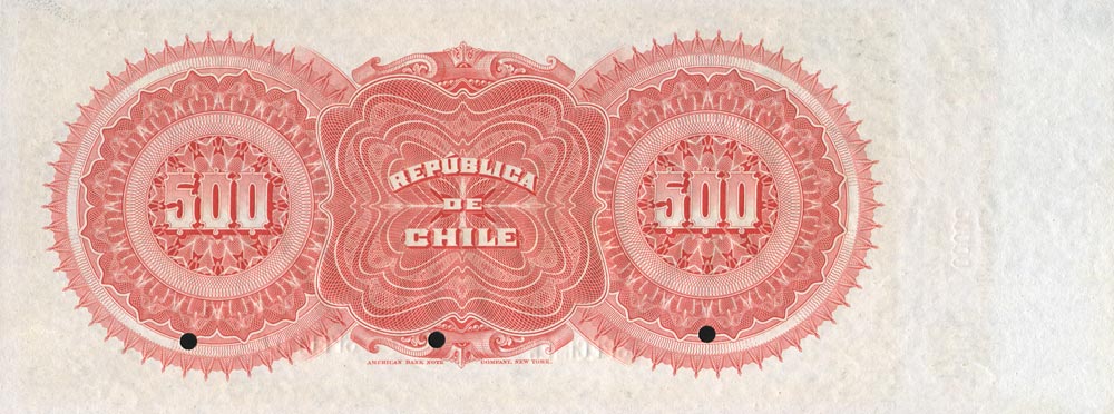 Back of Chile p27s1: 500 Pesos from 1912
