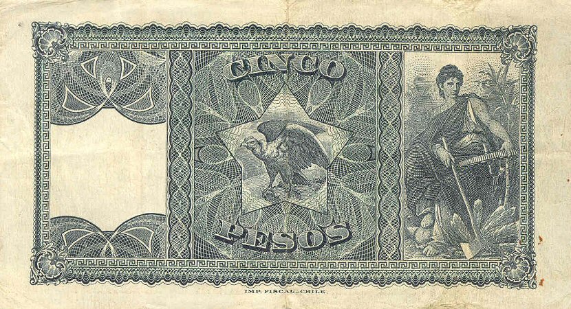 Back of Chile p72: 5 Pesos from 1925