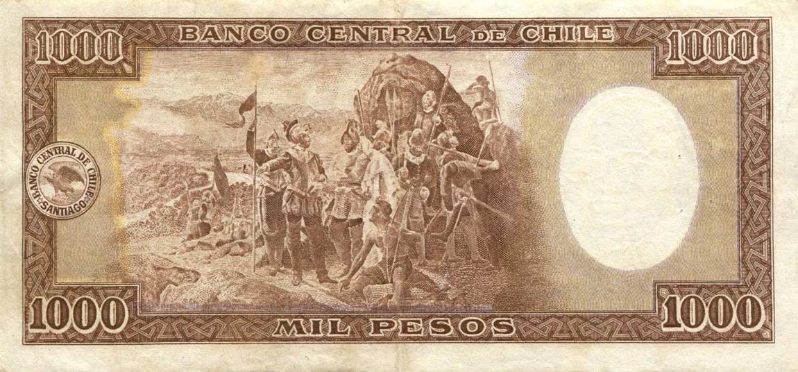 Back of Chile p99: 1000 Pesos from 1933