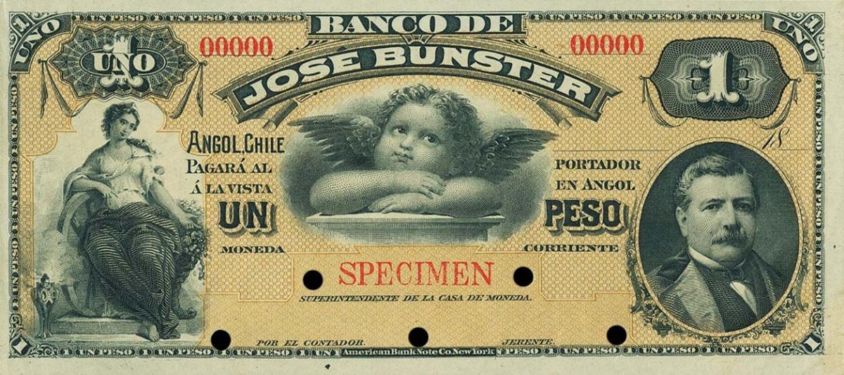 Front of Chile pS131s: 1 Peso from 1882