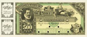 pS338p from Chile: 500 Pesos from 1879