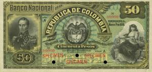 p217s from Colombia: 50 Pesos from 1888