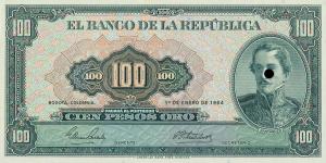 p403r from Colombia: 100 Pesos Oro from 1958