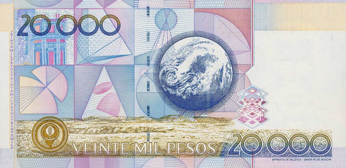 Back of Colombia p448b: 20000 Pesos from 1998