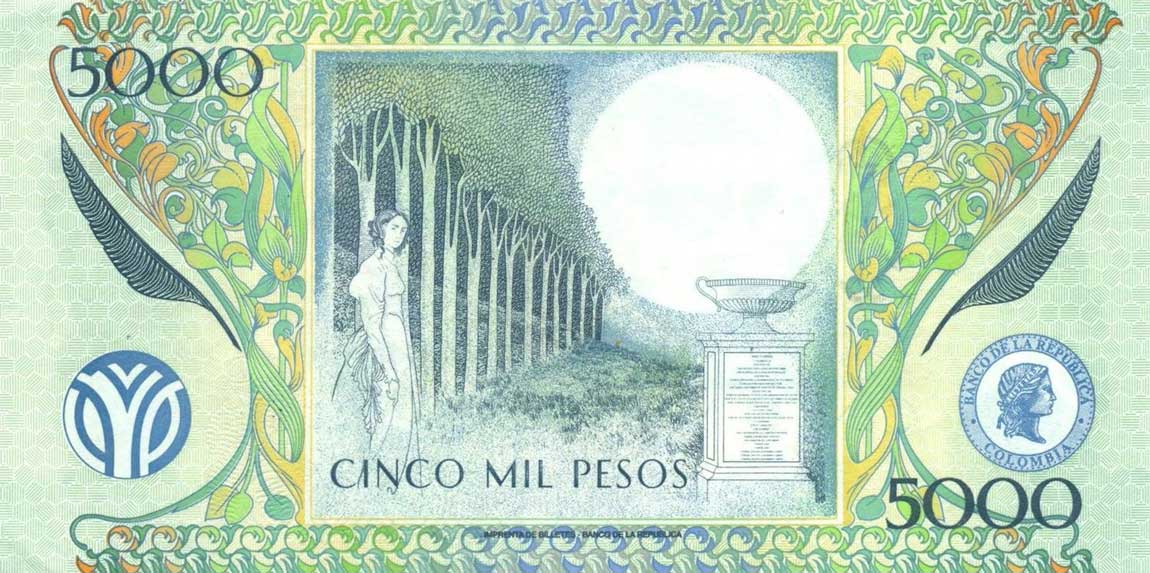 Back of Colombia p452b: 5000 Pesos from 2001