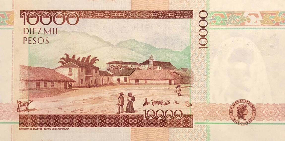 Back of Colombia p453b: 10000 Pesos from 2001