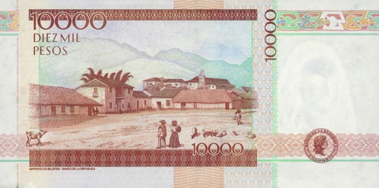 Back of Colombia p453e: 10000 Pesos from 2002
