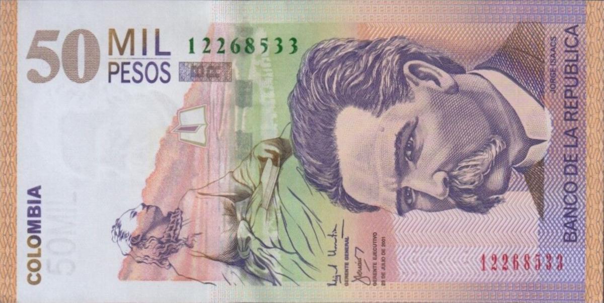Front of Colombia p455b: 50000 Pesos from 2001