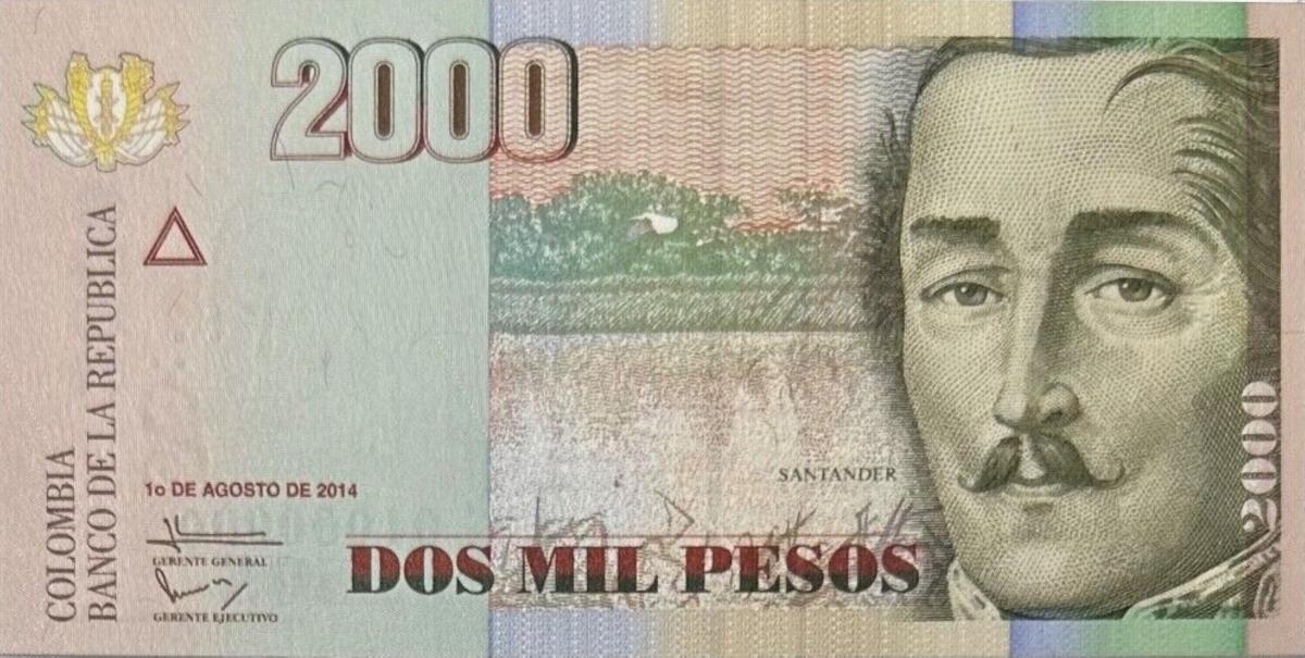 Front of Colombia p457aa: 2000 Pesos from 2014