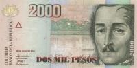 Gallery image for Colombia p457n: 2000 Pesos