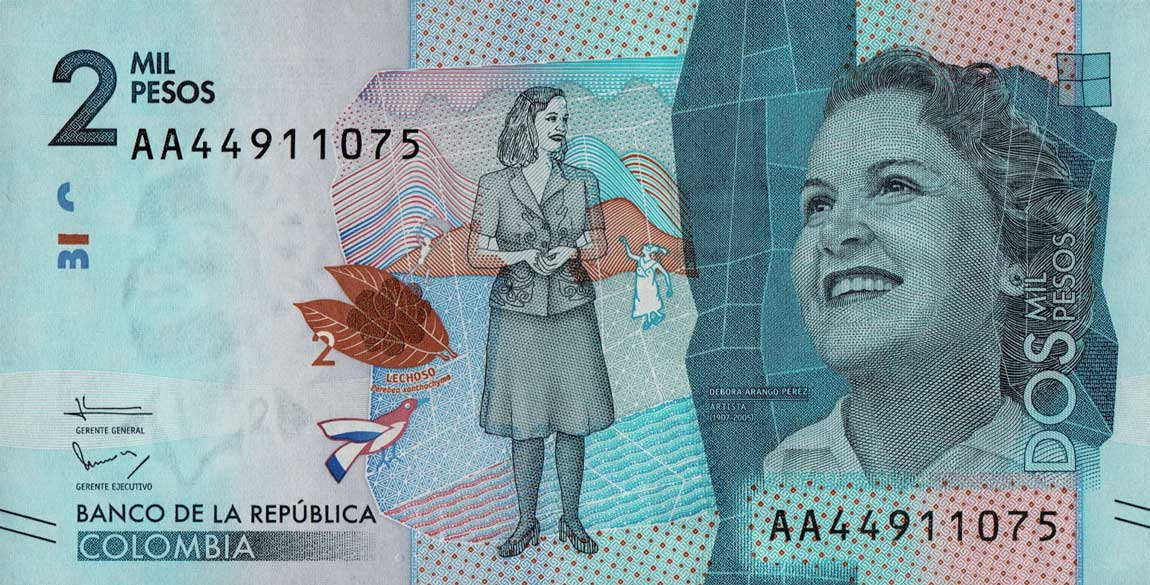 Front of Colombia p458a: 2000 Pesos from 2015