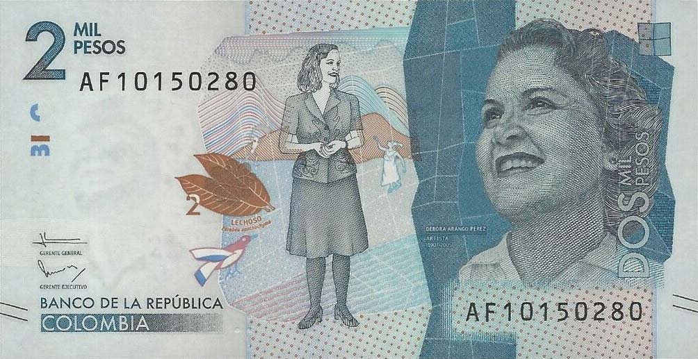 Front of Colombia p458b: 2000 Pesos from 2016
