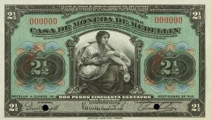 pS1026s from Colombia: 2.5 Pesos from 1919