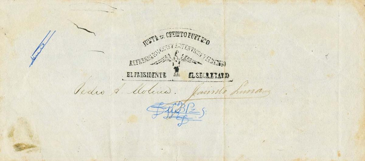 Back of Colombia pS143b: 10 Pesos from 1882