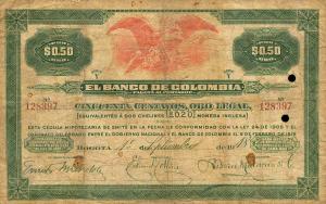 pS391a from Colombia: 50 Centavos from 1918