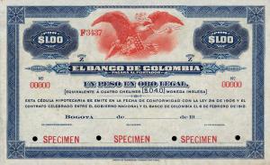 pS392s from Colombia: 1 Peso from 1919
