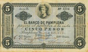 pS712 from Colombia: 5 Pesos from 1884