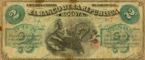 pS808A from Colombia: 2 Pesos from 1880