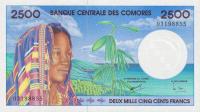 p13 from Comoros: 2500 Francs from 1997