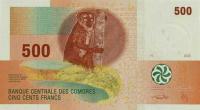 p15b from Comoros: 500 Francs from 2015