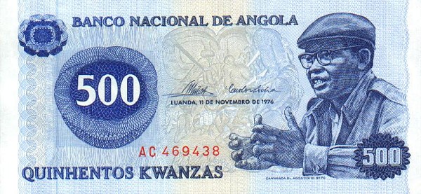 Front of Angola p112a: 500 Kwanzas from 1976