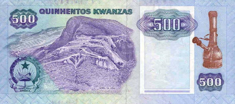 Back of Angola p128b: 500 Kwanzas from 1991